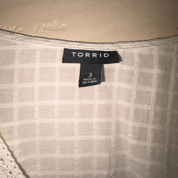 Torrid Cream Ruffle Blouse - Picture 3 of 3